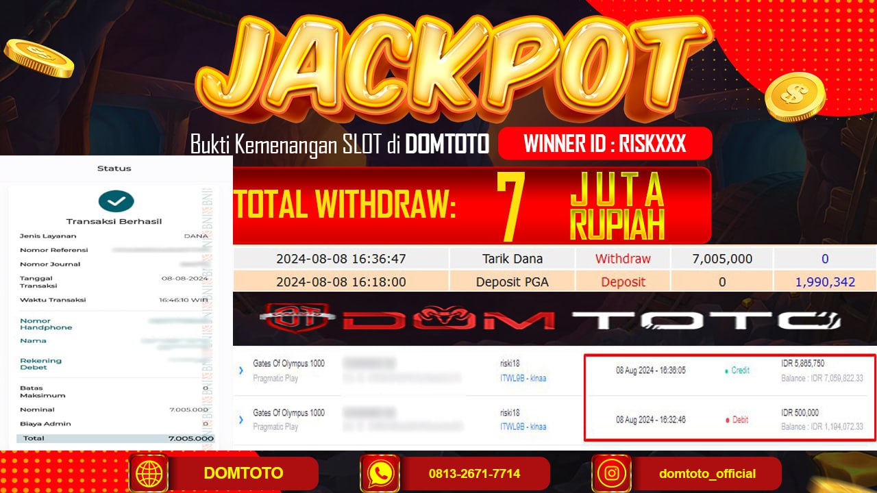 JACKPOT SLOT GATES  OF  OLYMPUS 08 AGUSTUS 2024